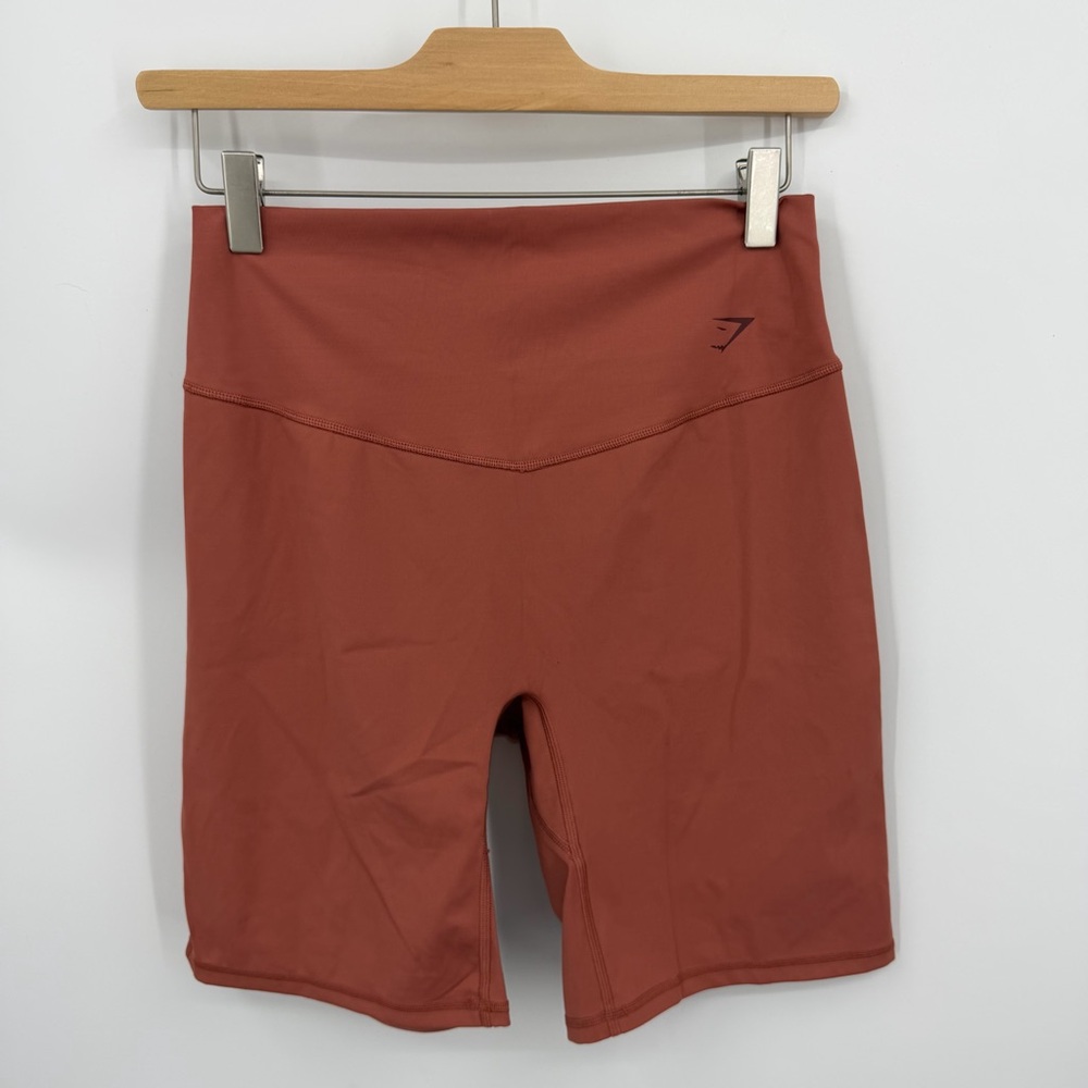 Gymshark Women's‎ Elevate High-Waisted Cycling Shorts Rose Brown sz L Gym
